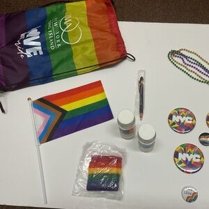 Authentic LGBTQ NYC Pride buttons ribbon